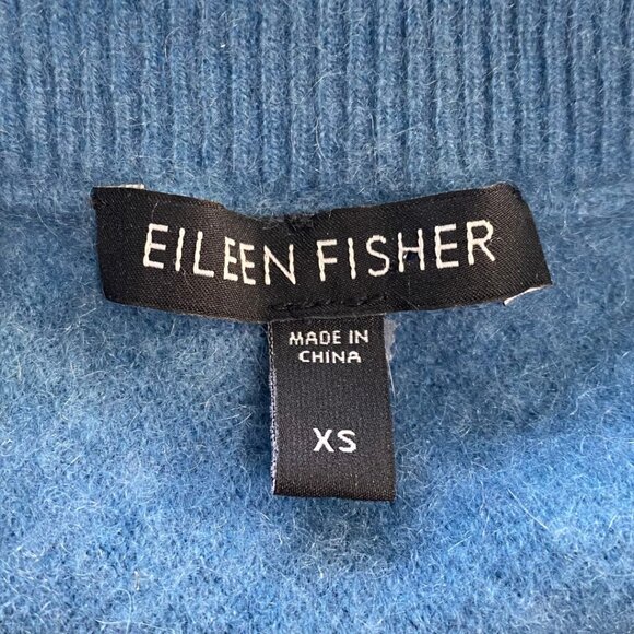 Eileen Fisher 3/4 Sleeves Blue 100% Cashmere Pullover Sweater, Size XS #223 - Picture 9 of 14
